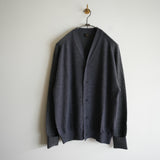MAATEE&SONS CASHMERE COMBI V CARDIGAN CHARCOAL