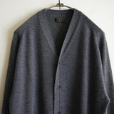 MAATEE&SONS CASHMERE COMBI V CARDIGAN CHARCOAL