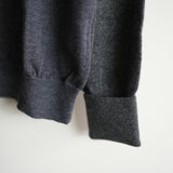 MAATEE&SONS CASHMERE COMBI V CARDIGAN CHARCOAL