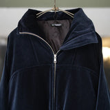 MAATEE&SONS VELVET STAND BLOUSON NAVY