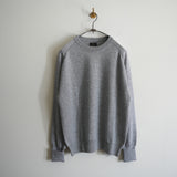 MAATEE&SONS CASHMERE COMBI CREW NECK SWEATER GRAY