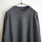 MAATEE&SONS CASHMERE COMBI CREW NECK SWEATER CHARCOAL