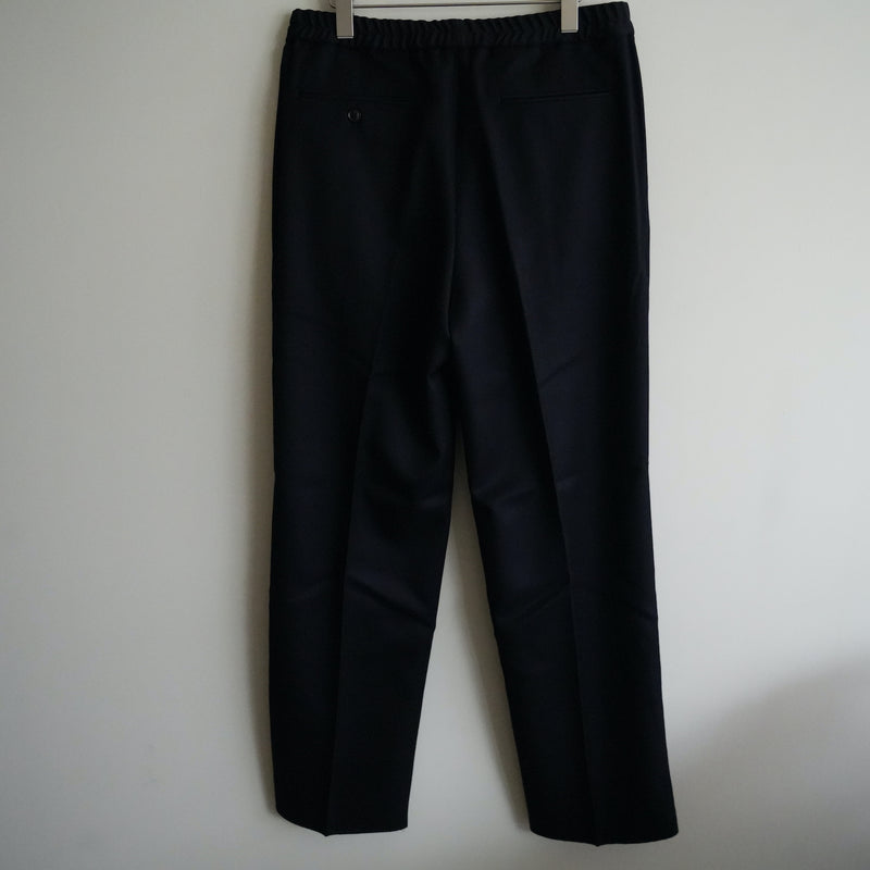 EGRETIQUE Wool Tricotine  Easy Trouser WIDE NAVY