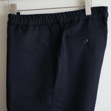 EGRETIQUE Wool Tricotine  Easy Trouser WIDE NAVY