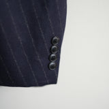 HEUGN WOOL FLANNEL STRIPE DOUBLE 6B JACKET "Adam"