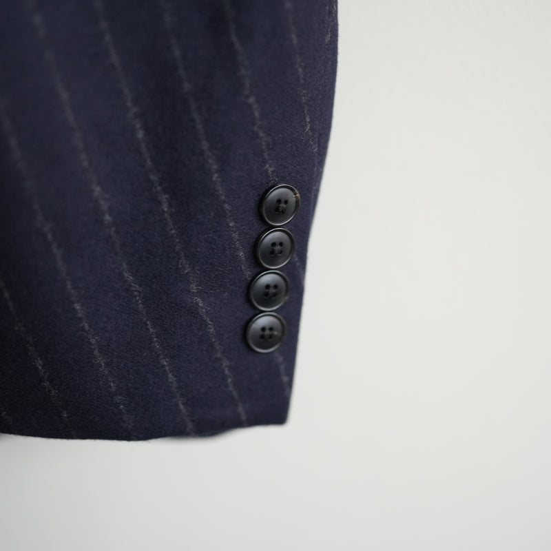 HEUGN WOOL FLANNEL STRIPE DOUBLE 6B JACKET "Adam"