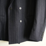 HEUGN WOOL FLANNEL STRIPE DOUBLE 6B JACKET "Adam"