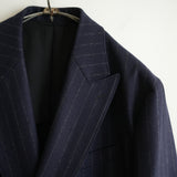 HEUGN WOOL FLANNEL STRIPE DOUBLE 6B JACKET "Adam"