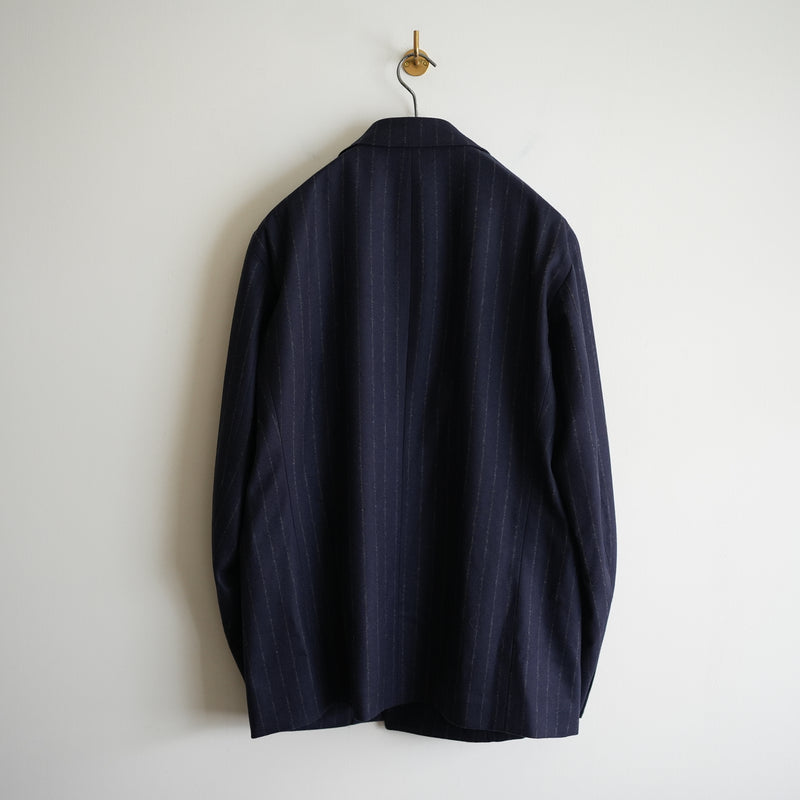 HEUGN WOOL FLANNEL STRIPE DOUBLE 6B JACKET "Adam"
