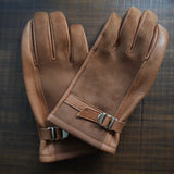 Post Production Leather Mil-Gloves Cognac