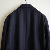 HEUGN WOOL FLANNEL STRIPE DOUBLE 6B JACKET "Adam"