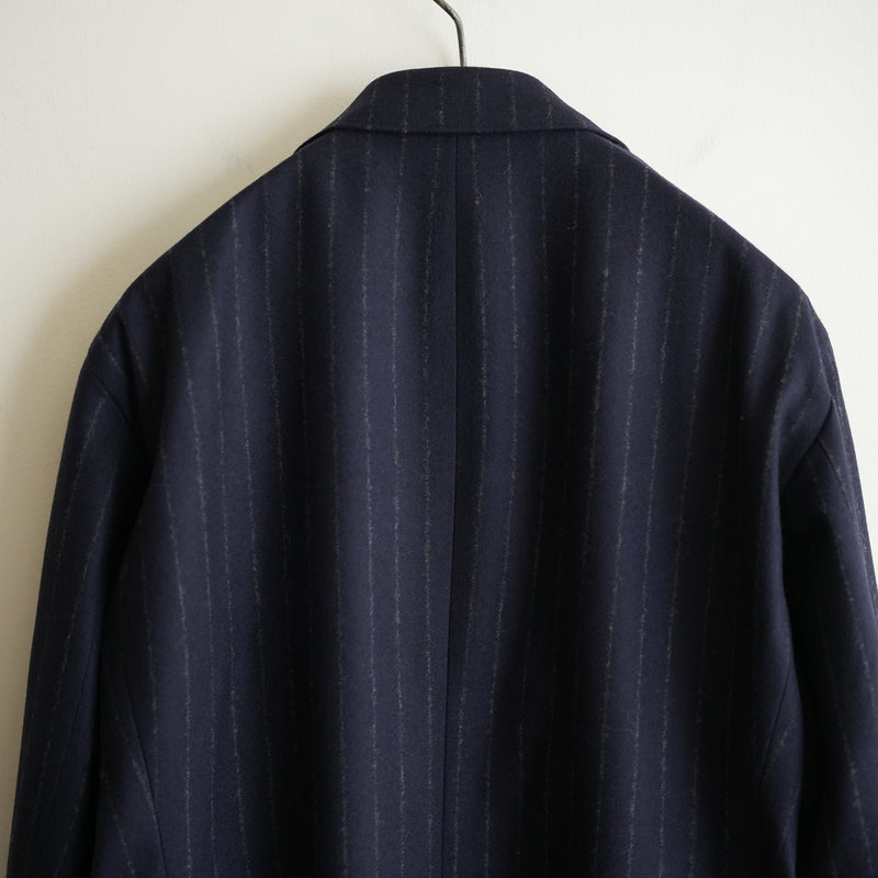 HEUGN WOOL FLANNEL STRIPE DOUBLE 6B JACKET "Adam"