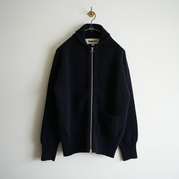 Slopeslow HARD TWISTED SHETLAND C-2 SWEATER NAVY