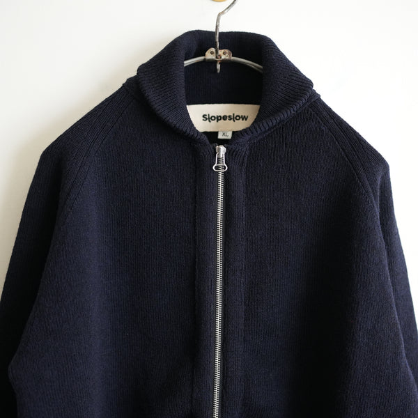 Slopeslow HARD TWISTED SHETLAND C-2 SWEATER NAVY
