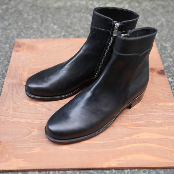 Post Production EX. ITALIAN HORSE LEATHER SIDE ZIP BOOTS