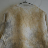 ANCELLM Marbling  Damage Sweat Shirt BEIGE/BLACK