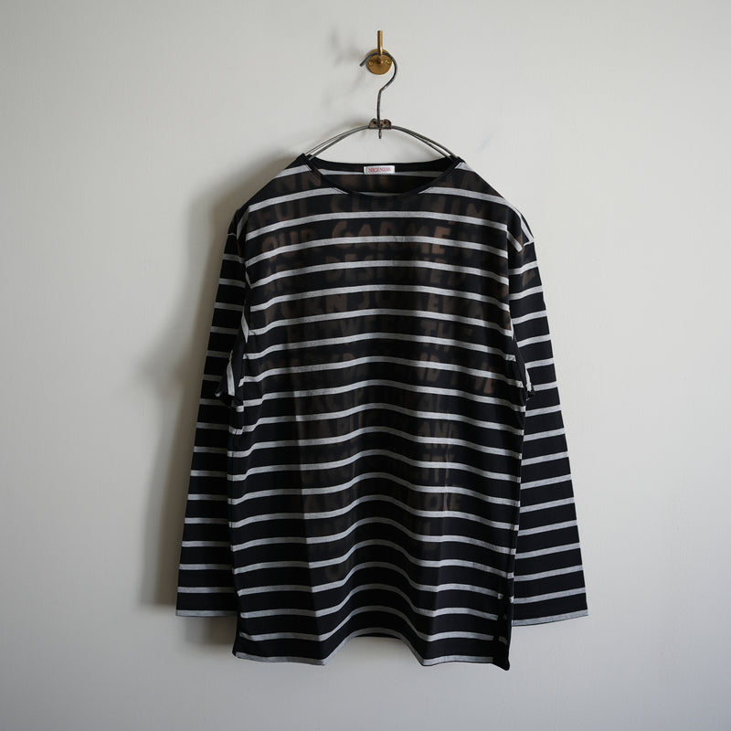 NICENESS HAND STENCIL BLEACH BASQUE TEE LS 