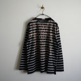 NICENESS HAND STENCIL BLEACH BASQUE TEE LS "HYDE"