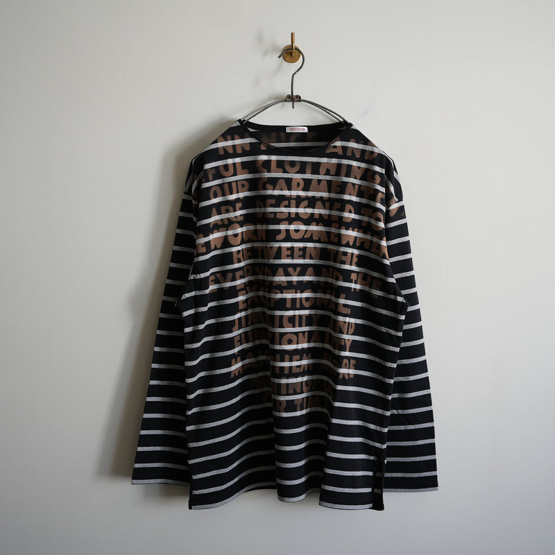 NICENESS HAND STENCIL BLEACH BASQUE TEE LS 