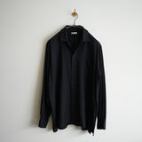 NICENESS S140 OPEN COLLAR DRESS SHIRT "S.COIL" BLK