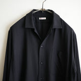 NICENESS S140 OPEN COLLAR DRESS SHIRT "S.COIL" BLK