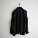 NICENESS S140 OPEN COLLAR DRESS SHIRT "S.COIL" BLK