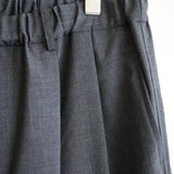 YOKO SAKAMOTO KASURI WOOL DOUBLE PLEATED WIDE EASY PANTS GRAY
