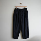 YOKO SAKAMOTO KASURI WOOL DOUBLE PLEATED WIDE EASY PANTS BLK