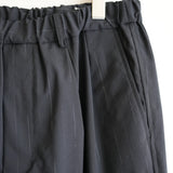 YOKO SAKAMOTO KASURI WOOL DOUBLE PLEATED WIDE EASY PANTS BLK