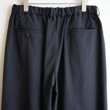 YOKO SAKAMOTO KASURI WOOL DOUBLE PLEATED WIDE EASY PANTS BLK