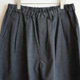 YOKO SAKAMOTO KASURI WOOL DOUBLE PLEATED WIDE EASY SHORTS