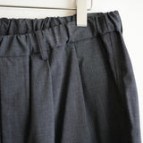 YOKO SAKAMOTO KASURI WOOL DOUBLE PLEATED WIDE EASY SHORTS