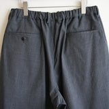 YOKO SAKAMOTO KASURI WOOL DOUBLE PLEATED WIDE EASY SHORTS
