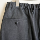 YOKO SAKAMOTO KASURI WOOL DOUBLE PLEATED WIDE EASY SHORTS