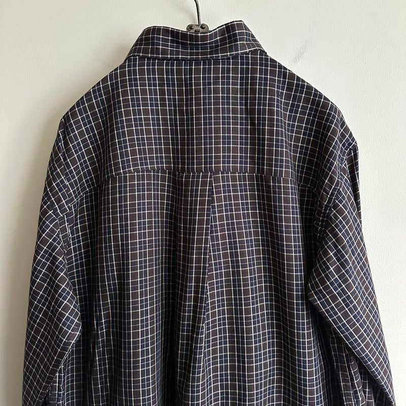 ANCELLM NEL CHECK OVER WORK SHIRT NAVY – RASSEMBLE