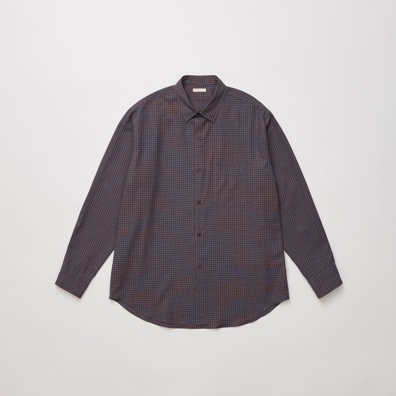 ULTERIOR COTTON WOOL CHECKED TWILL SHIRT