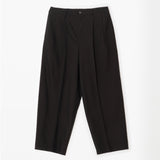 YOKO SAKAMOTO WOOL HERRINGBONE CLASSIC WIDE TROUSERS