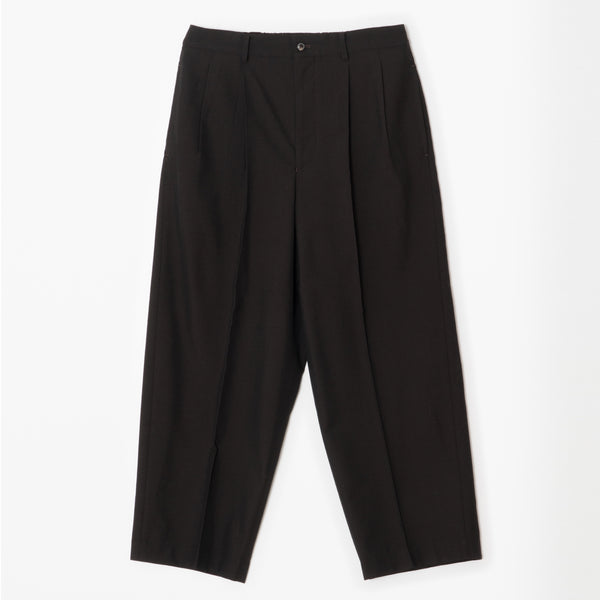 YOKO SAKAMOTO WOOL HERRINGBONE CLASSIC WIDE TROUSERS