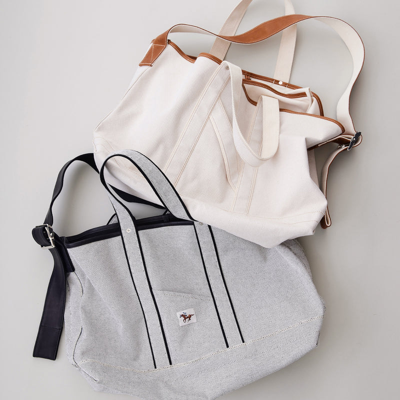 NICENESS CANVAS×HAAS LEATHER SHOULDER TOTE BAG "A.LANDS"