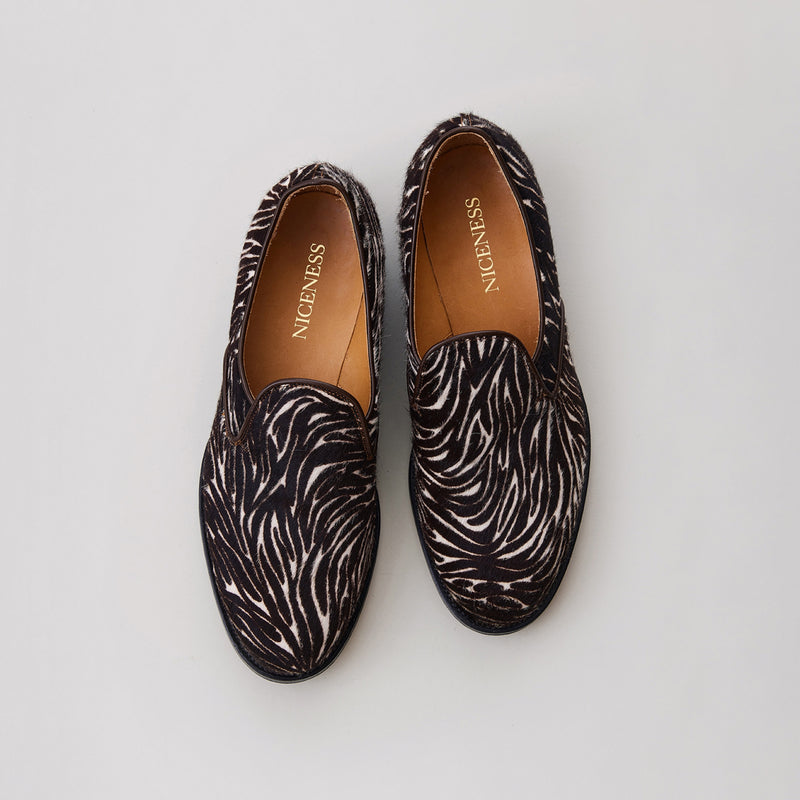 NICENESS HAIR CALF SLIP-ON SHOES "VAN"