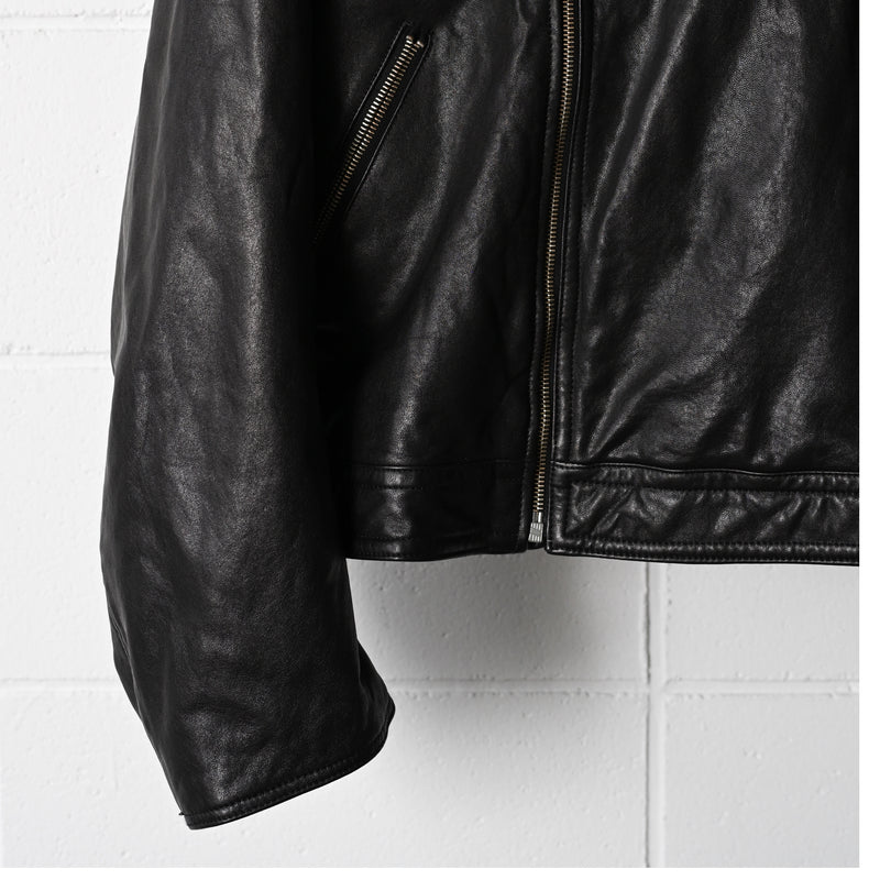 barbell object fur leather jacket