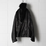 barbell object fur leather jacket