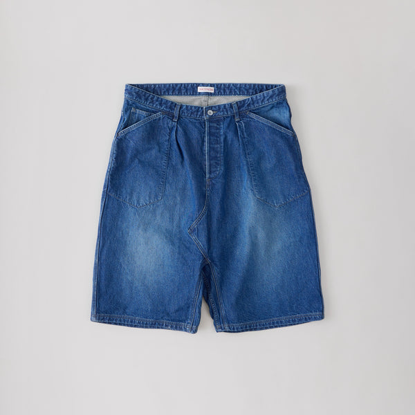 NICENESS AGED EFFECT DENIM SHORT PANTS "E.STU"