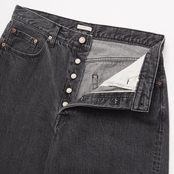 ULTERIOR WASHED SELVEDGE BLACK DENIM 5P PANTS