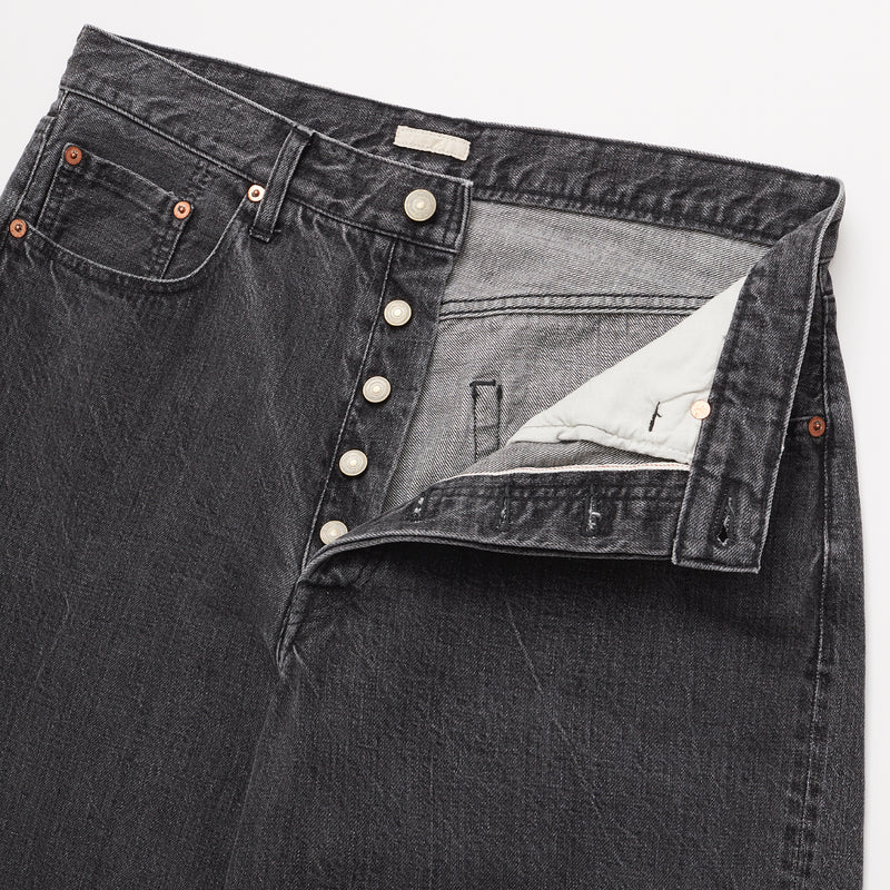 ULTERIOR WASHED SELVEDGE BLACK DENIM 5P PANTS