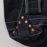 NICENESS AGED EFFECT CANVAS SHOULDER TOTE BAG "L.LESH" BLACK