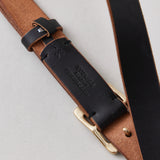 NICENESS BROWN CORE OILED COW LEATHER BELT "CASE" BLACK