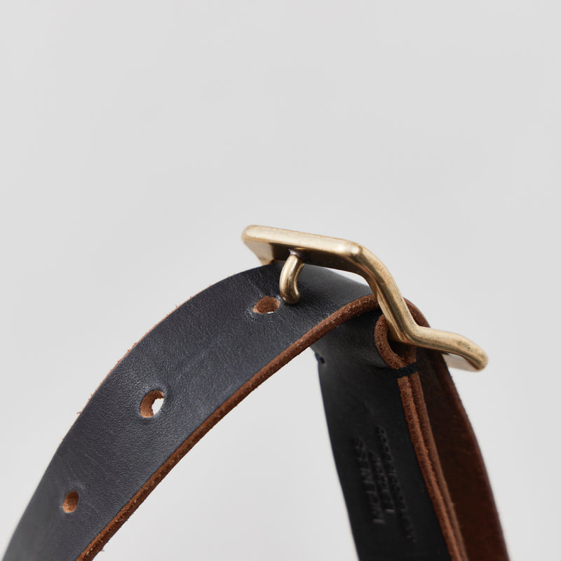 NICENESS BROWN CORE OILED COW LEATHER BELT "CASE" BLACK