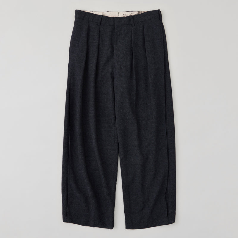 NICENESS NEO HERRINGBONE FLYING V TROUSERS "H.SCENKER"