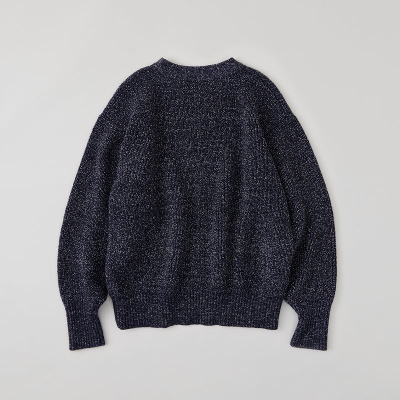 NICENESS WOOL CHAMBRAY MECHANICAL BEACH SWEATER "B.BILLIE"